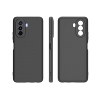 Husa pentru Huawei NOVA Y70, Vafy, Liquid Silicone, cu Microfibra pe interior, Protectie Antisoc, Negru