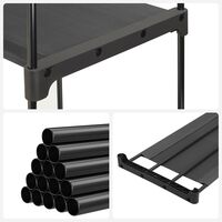 SONGMICS Dulap textil pliabil cu spatiu pentru umerase si rafturi, cadru metalic, 112x43x165 cm, negru