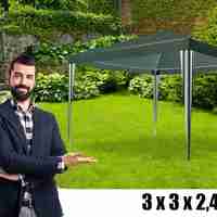 Cort pavilion de gradina, 300x300 cm, impermeabil cu rezistenta UV, verde