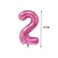 Balon din Folie Flippy, Cifra 2, 81 cm, Pentru Aer sau Heliu, Mov