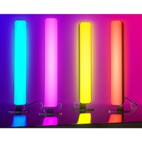 Lampa de Birou, Vafy, RGB Colorat, 14 LED, Putere 5V, Telecomanda cu 24 de Taste, Cablu USB, Negru, 25.5x4x3.5cm