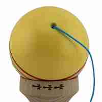 Kendama X Originala, Profesionala, Flippy, Big Cups V2, Super Sticky Legendary Cupe Mari, Rulment Metalic cu Ata 55 cm, Galben/Linii Rosii