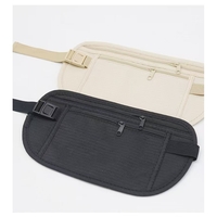 Borseta Anti-Furt, Flippy, 2 Compartimente, Reglabila, Unisex, pentru Documente, Carduri, Telefon, Bej