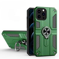 Husa protectie Vafy compatibila cu Apple iPhone 13 Mini Defender Model 5 cu suport prindere inel,Verde