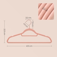 SONGMICS Set de 30 de umerase pentru haine, anti-alunecare cu catifea, bara de cravata si carlig pivotant, 43,5 cm, roz