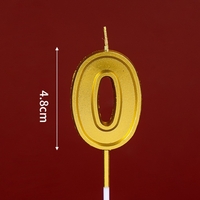 Lumanare pentru Tort Cifra 0, Flippy, 4.8 cm, Aniversare, Aurie