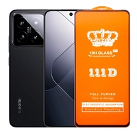 Folie Sticla Securizata pentru Xiaomi 14, Vafy, Sticla de Protectie Compatibila cu Xiaomi 14, Full Cover 111D, HD, Margini Negre, Transparenta