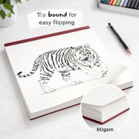 Caiet Schite Perfect Bound, Flippy, 50 File Hartie, 28 x 35,5 cm, Coperta Carton, Visiniu