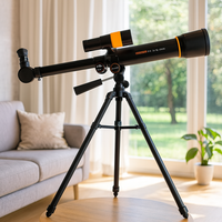 Telescop pentru copii cu stativ si 2 oculare pentru observarea cerului, 46x43x33 cm, negru