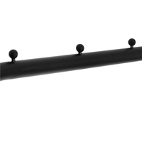 Suport pentru haine cu cadru metalic, cu sina de agatat si carlige cuier, 40x110x146cm, negru