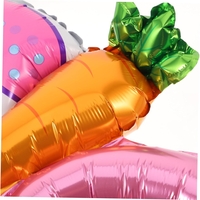 Balon din Folie Metalizata, Vafy, Tip Coronita cu Urechi, Model Morcov, Ambalaj Individual, Pai Inclus, Umflare cu Aer sau Heliu, 43 x 40 cm, Roz