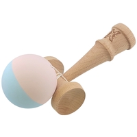 Kendama X Originala, Profesionala, Flippy, din lemn, Rubber Grip, 18 cm, Roz/Albastru