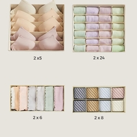 SONGMICS Organizator lenjerie set 8 cutii pliabile din material textil, pentru sertare si dulap, bej