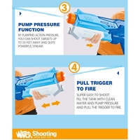 Pistol cu Apa pentru Copii, Rezervor, Pentru Piscina/Plaja, Flippy, 6ani+, Albastru, 300ML