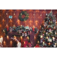 Sectiune Instalatie de Craciun Vafy, Tip Plasa, 160 LED-uri, 3 m x 1 m, 8 jocuri de lumini, Interconectabila, Fir transparent, Alb cald