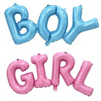 Set Baloane din Folie Metalizată, Vafy, Model Scris Boy, 38x95 cm, Tematica Baby Shower, Baloane Party, Ambalaj Individual, Pai Inclus, Umflare cu Aer sau Heliu, Albastru