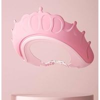 Viziera de Protectie Baie Pentru Copii, Fippy, Model Coronita, Dimensiune ajustabila, Durabil, Usor de curatat, Impotriva Samponului, pentru Ochi si Urechi, TPE+PP, 24x22 cm, Roz
