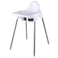 Scaun de Masa, Flippy, pentru Bebelusi si Copii 6-36 Luni, din Plastic/Metal, Centura in 2 Puncte, Tava Detasabila, 63 x 57 x 85 cm, Alb