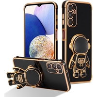 Husa Telefon 2in1, Vafy, Compatibila Samsung Galaxy S24 Plus, Carcasa TPU cu Suport Inclus Tip Astronaut, Protectie Camere, Negru