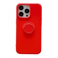 Husa protectie Vafy compatibila cu Apple iPhone 11 Pro Max Liquid Silicone Ring cu suport rotativ Rosu