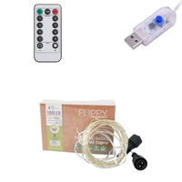 Instalatie de Craciun Liniara, Vafy®, Tip Liniara, Fir Cupru, 8 Jocuri de Lumini, cu Telecomanda, 10 m, 100 Led-uri, Alimentare USB, 4.5V, Multicolor