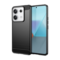 Husa de Protectie pentru Xiaomi Redmi Note 13 Pro, Vafy, Protectie 360, din TPU cu element de Carbon, Anti Alunecare, 1.8 mm, Negru