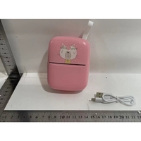 Mini Imprimanta Foto Portabila, Flippy, Incarcare USB, Bluetooth, Model Pisica, Print Alb-Negru, Roz