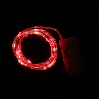 Instalatie Craciun, 5 metri, 50 LED-uri, Rosu, cu baterii, fir cupru, liniar, interior/exterior, Vafy