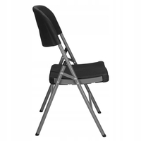Scaun pliant din plastic pentru catering sau terasa, sarcina 150kg, negru