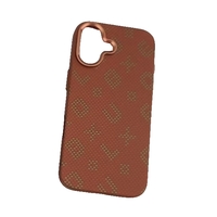 Carcasa Magnetica, Vafy, Compatibila Apple iPhone 17, din Fibra de Carbon, Litere Fosforescente, Portocaliu
