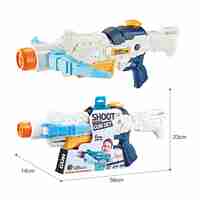 Pistol cu Apa, Flippy, +6 Ani, Rezervor 700 ml, 4 Moduri de Stropire, din Plastic, 56 x 37 x 23 cm, Alb