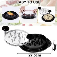 Tocator Manual pentru Carne, Vafy, cu Capac Transparent, Tocator de Pui Antiderapant, Manere Ergonomice, 25 x 25 x 5.5 cm, Negru