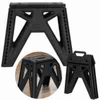 Scaun inaltator multifunctional tip scara, 150 kg, compact, cu maner, 38x25x34 cm, negru