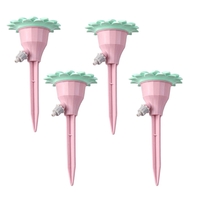 Set picuratoare cu valva pentru irigare Flippy, design floare, viteza reglabila, fixare prin infigere, practic, 16.8 x 9 cm, roz