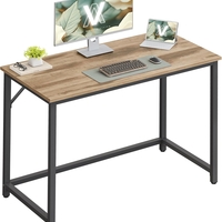 VASAGLE Birou calculator cu blat din PAL, cadru metalic, stil industrial, 100x50x76 cm, maro camel