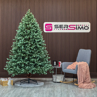 Brad artificial Sersimo, Hollandia, verde cu varfuri argintii, integral 3D, 210 cm