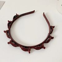 Bentita de Par pentru Femei, Flippy, Agrafa Stil Coreean, Accesoriu pentru Par cu Textura MultiStrat, 13 x 11.5 cm, Coffee