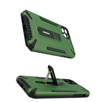 Husa de protectie Vafy pentru Apple iPhone 12 Mini Defender Model 4 cu suport, Verde deschis