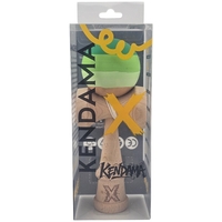 Kendama X Originala, Profesionala, Flippy, din Lemn, Rubber Grip, 18 cm, Verde in 3 Culori