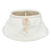 Husa decorativa tip fusta pentru bradul de Craciun, pufoasa, diametru 56 cm, alb