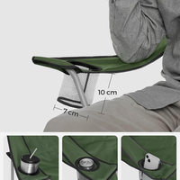 SONGMICS Set 2 scaune pliabile camping cu suport bauturi, husa transport, 52x84x81 cm, 120 kg, verde