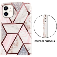 Husa protectie pentru Samsung S10E Soft IMD TPU Marble Geometric Alb