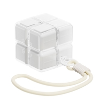 Cutie pentru Medicamente, Vafy, Model Rubik' Cube, cu Curea de Agatare, Dozator Portabil de Medicamente, Dispenser Pastile, estimat pentru 7 zile, 7.3 x 6 x 6 cm, Alb