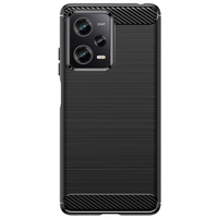 Husa de Protectie pentru Xiaomi Redmi 12 Pro, Vafy, Protectie 360, din TPU cu element de Carbon, Anti Alunecare, 1.8 mm, Negru