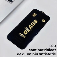 Folie de Protectie pentru Samsung Galaxy A36, Vafy, Sticla Securizata ESD, Margini Negre, Rezistenta la Zgirieturi, Antistatica, 0.35 mm, Transparenta