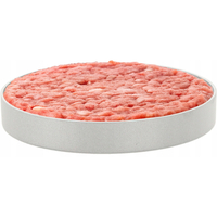 Presa pentru burgeri din aluminiu cu maner din lemn, 12x7 cm, gri
