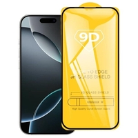 Folie Sticla Securizata, Vafy, Compatibila cu Apple iPhone 16 Pro, Full Cover 9D, HD, Margini Negre, Transparenta