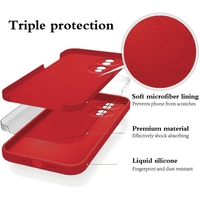 Husa de Protectie, Vafy, pentru Honor 70, Liquid Silicone, cu Microfibra pe Interior, Protectie Antisoc, Compatibil Incarcare Wireless, Rosu