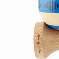 Kendama X FREQUENCY Originala, Profesionala, Flippy, Big Cups V2, Super Sticky cu Cupe Mari, Rulment Metalic, din lemn 18 cm, Ata 55 cm, Albastru/Maro