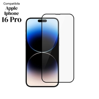 Folie de Protectie Ceramica, Vafy, Compatibila cu Apple iPhone 16 Pro, Ceramics 9D, Antisoc, Margini Negre, Transparent